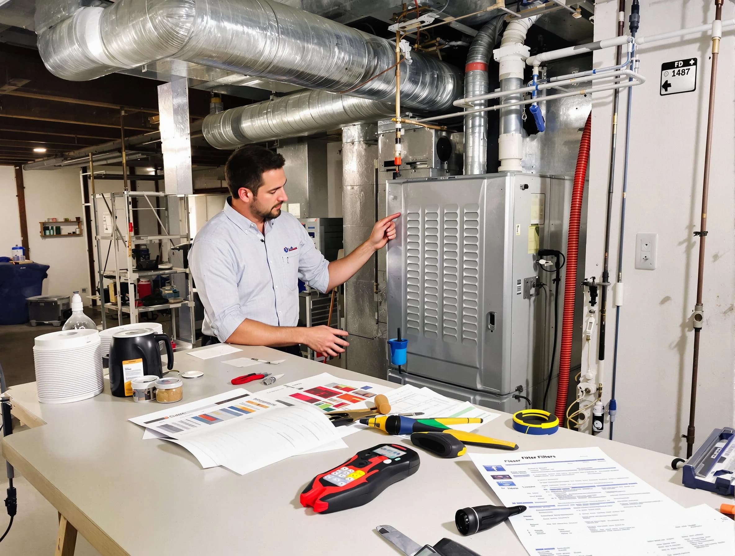 Swissvale Air Duct Cleaning inspector conducting detailed filter system evaluation using professional diagnostic tools in Swissvale